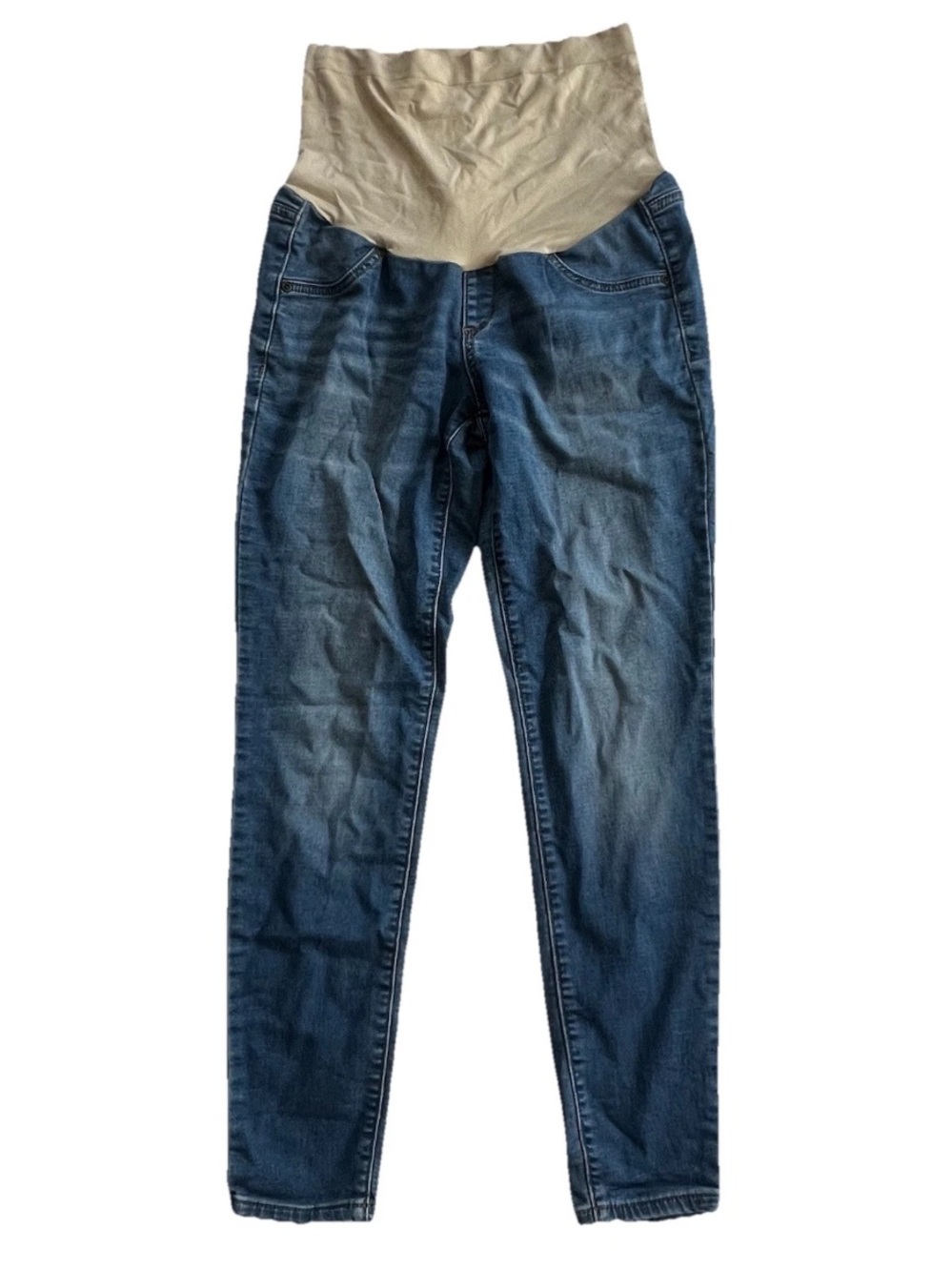 A Glow Maternity Skinny Jeans 8 Jegging Stretch Over The Belly Denim Pants